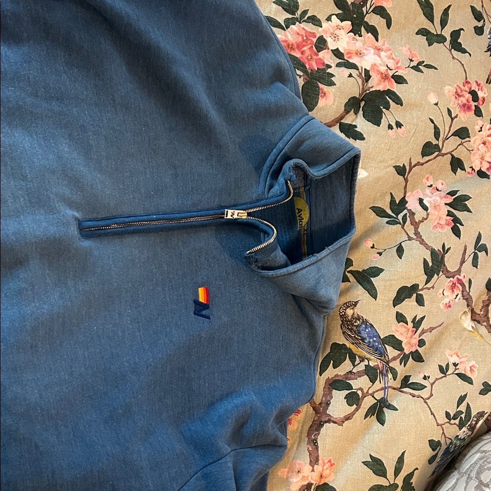 Aviator Nation Blue and Yellow Quarter-Zip